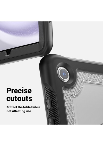 Samsung Galaxy Tab A9+ SM-X210/X216/X218 Kılıf Pc+ Tpu Tablet Kılıfı, Kickstandlı, Kalemlik-Şeffaf (Yurt Dışından)