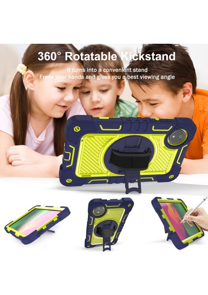 Xiaomi Redmi Pad Se 4g Kılıf Silikon + Pc Kickstand Tablet Kılıfı Omuz Askılı-Lacivert + (Yurt Dışından) indirimleri