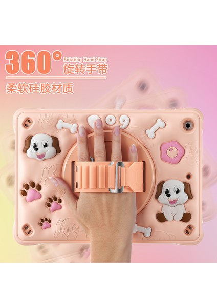 iPad 10.2(2021)/(2020)/(2019)CASE Kickstand Sevimli Köpek Pc+Silikon+Tpu Tablet Kılıfı (Yurt Dışından)