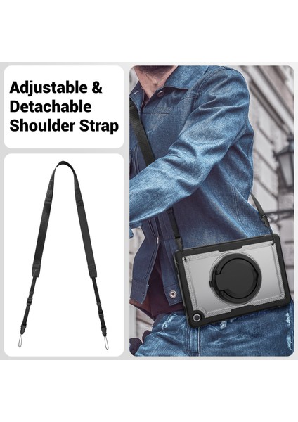 Samsung Galaxy Tab A9+ SM-X210/X216/X218 Kılıf Kickstand Pc+ Tpu Tablet Kılıfı, Askılı, Kalemlik-Şeffaf (Yurt Dışından)
