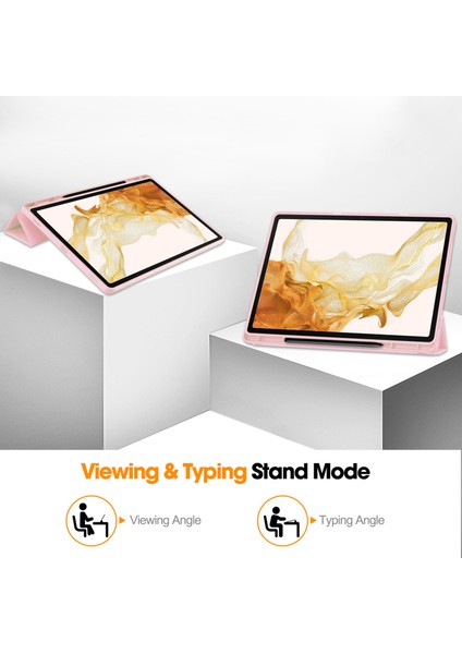 Samsung Galaxy Tab S10+STANDLI Kılıf Şok Emici Deri Tablet Kılıfı Kalem Yuvalı- (Yurt Dışından)