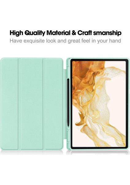 Samsung Galaxy Tab S10+STANDLI Kılıf Şok Emici Deri Tablet Kılıfı Kalem Yuvalı- (Yurt Dışından)