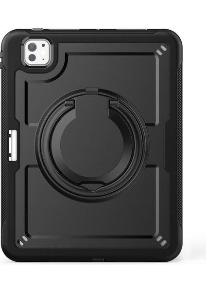 iPad Pro 11(2024)M4 A2836 Kılıf Pc+Tpu Kickstand Tablet Kılıfı, Kalemlik, Omuz Askısı- (Yurt Dışından)