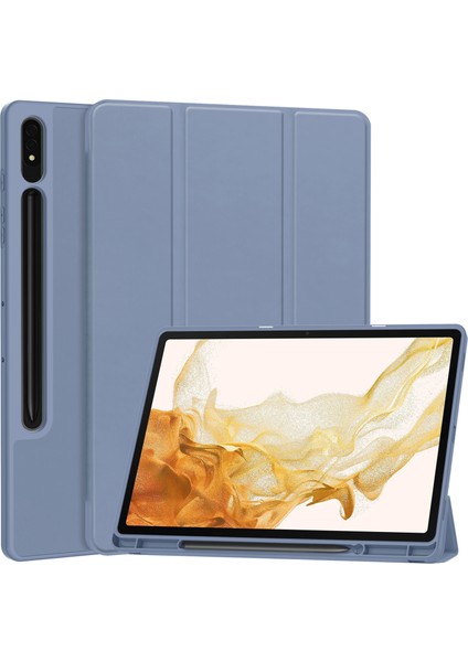 Samsung Galaxy Tab S10+STANDLI Kılıf Kalem Yuvalı Şok Emici Deri Tablet Kılıfı- (Yurt Dışından)