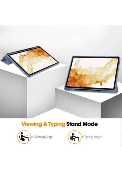 Samsung Galaxy Tab S10+STANDLI Kılıf Kalem Yuvalı Şok Emici Deri Tablet Kılıfı- (Yurt Dışından)