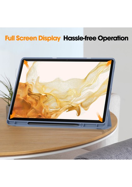 Samsung Galaxy Tab S10+STANDLI Kılıf Kalem Yuvalı Şok Emici Deri Tablet Kılıfı- (Yurt Dışından)