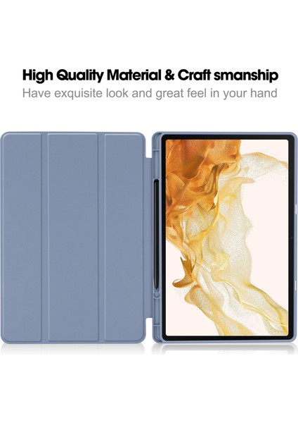 Samsung Galaxy Tab S10+STANDLI Kılıf Kalem Yuvalı Şok Emici Deri Tablet Kılıfı- (Yurt Dışından)