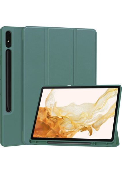 Samsung Galaxy Tab S10+STANDLI Kılıf Şok Emici Deri Tablet Kılıfı Kalem Yuvalı-Imsı (Yurt Dışından)