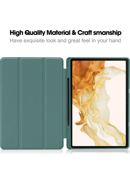 Samsung Galaxy Tab S10+STANDLI Kılıf Şok Emici Deri Tablet Kılıfı Kalem Yuvalı-Imsı (Yurt Dışından)