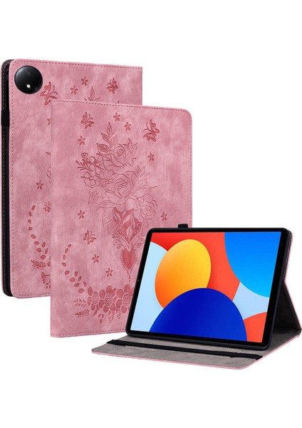 Xiaomi Redmi Pad Se 4g 8.7 Inç Kılıf Kart Sahibinin Çizilmez Deri Kapak Çiçek Baskı- (Yurt Dışından)