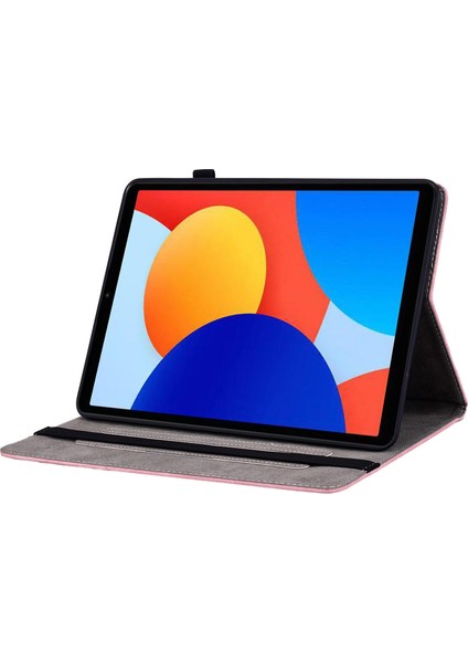 Xiaomi Redmi Pad Se 4g 8.7 Inç Kılıf Kart Sahibinin Çizilmez Deri Kapak Çiçek Baskı- (Yurt Dışından)