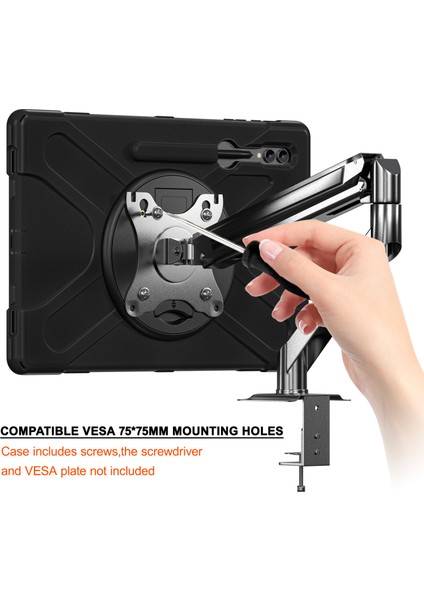 Samsung Galaxy Tab S10 Ultra X920/S9 Ultra X910/S8 Ultra X900 X906 Kılıf Kickstand Pc+Silikon Tablet Kapak (Yurt Dışından) fiyatları