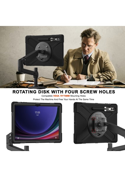 Samsung Galaxy Tab S10 Ultra X920/S9 Ultra X910/S8 Ultra X900 X906 Kılıf Kickstand Pc+Silikon Tablet Kapak (Yurt Dışından) modelleri