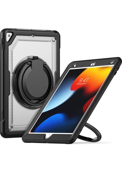 iPad 10.2(2021)/(2020)/(2019)/IPAD Pro 10.5-INÇ(2017)/IPAD Air 10.5 Inç Tablet Kılıfı Pc+Tpu Kickstand Kapağı-Şeffaf (Yurt Dışından)