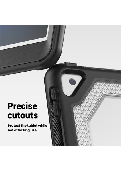iPad 10.2(2021)/(2020)/(2019)/IPAD Pro 10.5-INÇ(2017)/IPAD Air 10.5 Inç Tablet Kılıfı Pc+Tpu Kickstand Kapağı-Şeffaf (Yurt Dışından)