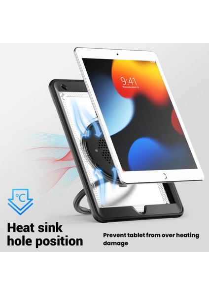iPad 10.2(2021)/(2020)/(2019)/IPAD Pro 10.5-INÇ(2017)/IPAD Air 10.5 Inç Tablet Kılıfı Pc+Tpu Kickstand Kapağı-Şeffaf (Yurt Dışından)