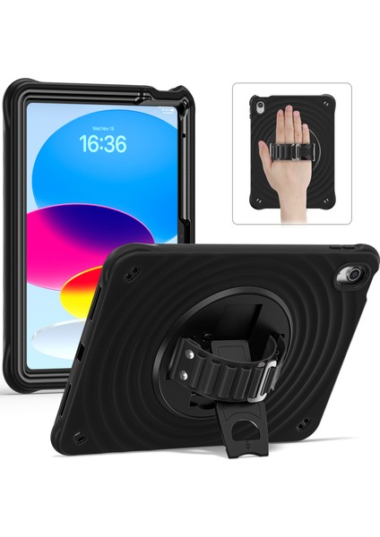 iPad 10.9(2022) Kılıf Kickstand Tpu+Pc+Silikon Tablet Kılıfı- (Yurt Dışından)