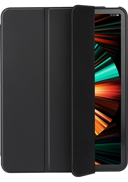 Üç Katlı Yumuşak Silikon + Tpu Stand Akıllı Otomatik Uyku/uyandırma Kapağı, iPad Pro 11(2022)/(2021)/(2020)/(2018)- Kalem Tutuculu (Yurt Dışından)