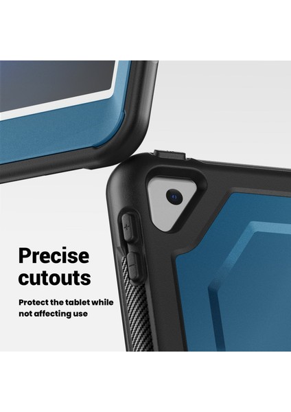 iPad 10.2(2021)/(2020)/(2019)/IPAD Pro 10.5-INÇ(2017)/IPAD Air 10.5 Inç Tablet Kılıfı Pc+Tpu Kickstand Kapak-Lacivert (Yurt Dışından)