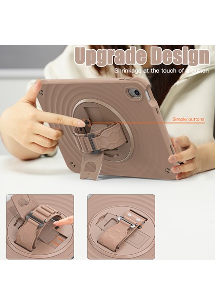 iPad 10.9(2022) Kılıf Kickstand Tpu+Pc+Silikon Tablet Kılıfı-Latte Rengi (Yurt Dışından)