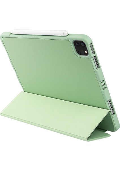 Üç Katlı Yumuşak Silikon + Tpu Stand Akıllı Otomatik Uyku/uyandırma Kapağı, iPad Pro 11(2022)/(2021)/(2020)/(2018) Kalem Tutuculu - (Yurt Dışından)