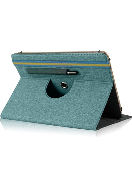 Evrensel Tablet Kılıfı 9-11 Inç Pu Deri+Kumaş 360 Derece Dönebn Folyo Stand Koruyucu Kapak- (Yurt Dışından)