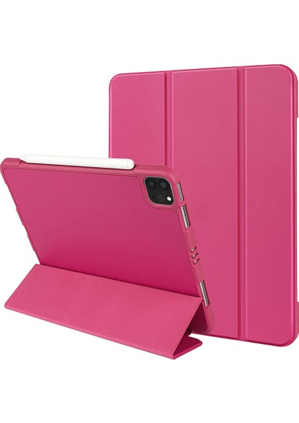 Üç Katlı Yumuşak Silikon + Tpu Stand Akıllı Otomatik Uyku/uyandırma Kapağı, iPad Pro 11(2022)/(2021)/(2020)/(2018)- Kalem Tutuculu (Yurt Dışından)