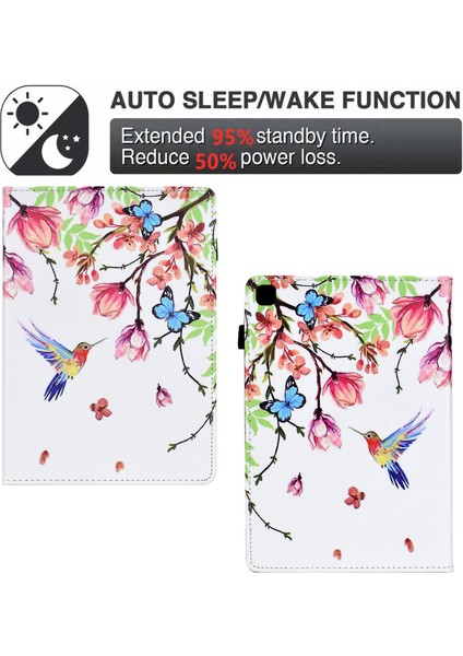 iPad 10.2(2020)/(2019)/IPAD Air 10.5 INÇ(2019)/IPAD Pro 10.5-INÇ(2017) Kılıf Desenli Baskı Tablet Kapağı-Çiçekler ve Kuşlar (Yurt Dışından) indirimleri