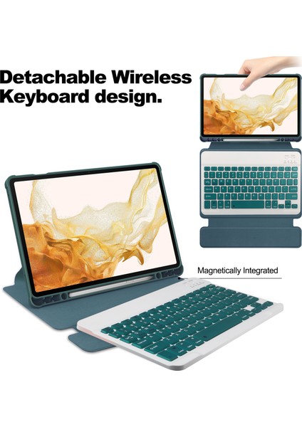 Samsung Galaxy Tab S10 Plus Kılıf 360° Döner Stand Pu Deri+Akrilik Tablet Kılıfı (Klavyesiz)-Imsı (Yurt Dışından)
