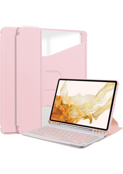 Samsung Galaxy Tab S10 Plus Kılıf 360° Döner Stand Pu Deri+Akrilik Tablet Kılıfı (Klavyesiz)- (Yurt Dışından)