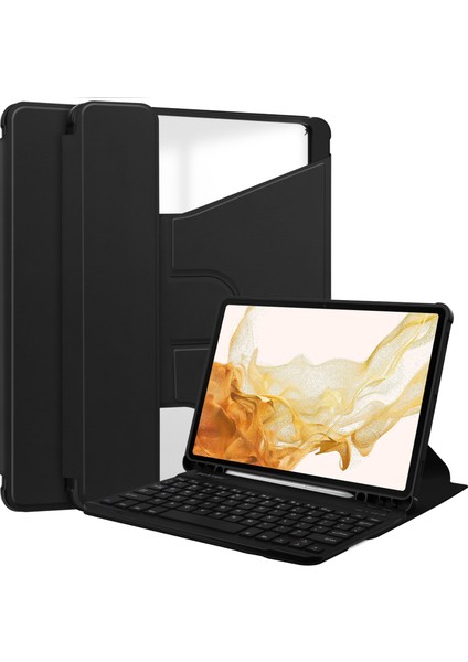 Samsung Galaxy Tab S10 Plus Kılıf 360° Döner Stand Pu Deri+Akrilik Tablet Kılıfı (Klavyesiz)- (Yurt Dışından)