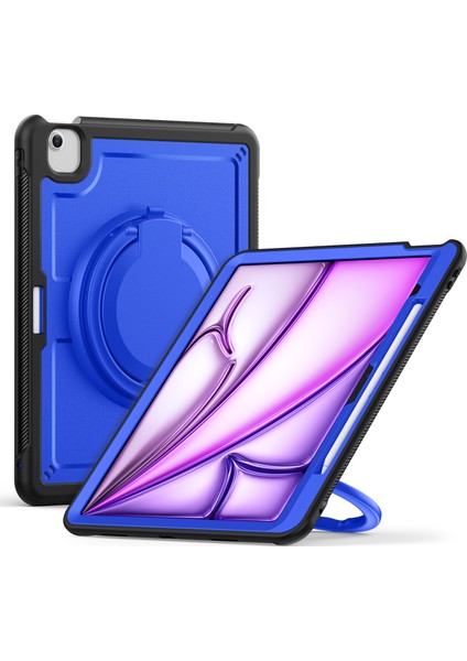 iPad Air 13(2024) Kılıf Döner Kickstand Pc+Tpu Darbeye Dayanıklı Tablet Kılıfı-Koyu (Yurt Dışından) fiyatları