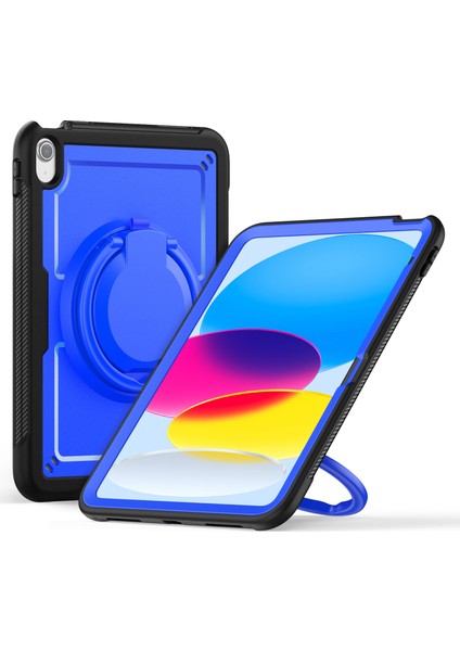 iPad 10.9(2022)CASE Darbeye Dayanıklı Pc+Tpu Tablet Kılıfı, Kickstandlı,kalemlik-Koyu (Yurt Dışından)