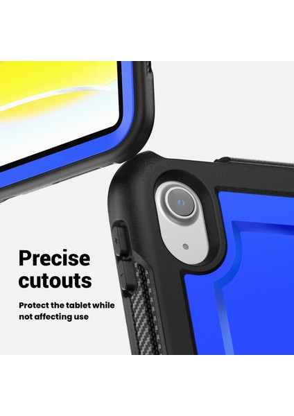 iPad 10.9(2022)CASE Darbeye Dayanıklı Pc+Tpu Tablet Kılıfı, Kickstandlı,kalemlik-Koyu (Yurt Dışından)
