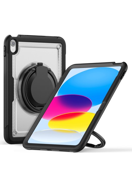iPad 10.9(2022) Kılıf Darbeye Dayanıklı Pc+Tpu Tablet Kılıfı, Kickstandlı, Kalemlik-Şeffaf (Yurt Dışından)