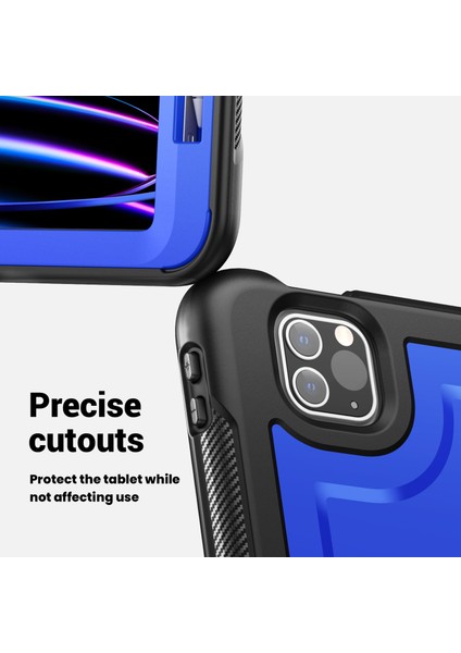 iPad Pro 11(2022)/(2021)/(2020)/(2018)/IPAD AIR(2022)/(2020)CASE Kickstand Pc+Tpu Tablet Kılıfı-Koyu (Yurt Dışından)