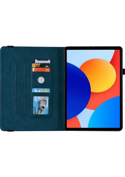 Xiaomi Redmi Pad Se 4g 8.7 Inç Kılıf Çiçek Baskı Pu Deri Tablet Kapak Kart Yuvaları - (Yurt Dışından)
