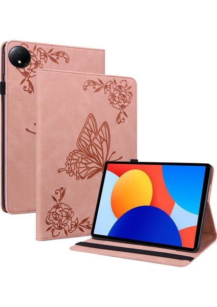 Xiaomi Redmi Pad Se 4g 8.7 Inç Kılıf Çiçek Baskı Pu Deri Tablet Kapak Kart Yuvaları - (Yurt Dışından)