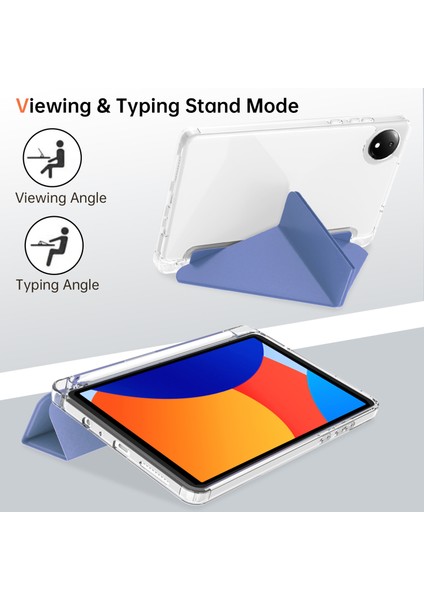 Xiaomi Redmi Pad Se 4g Kılıf Pu Deri Origami Standı Şeffaf Tablet Kapak-Lavanta (Yurt Dışından)