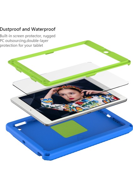 iPad AIR(2013)/AIR 2/9.7-INÇ(2017)/(2018)EVA Darbeye Dayanıklı Kılıf, Omuz Askılı/su Geçirmez Ekran Koruyucu, Çizilmez Kapak Taşınabilir Tablet Kılıfı- (Yurt Dışından) fırsatları