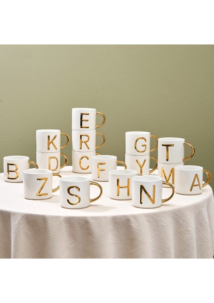 K Harfli Kupa 400 ml Beyaz indirimleri