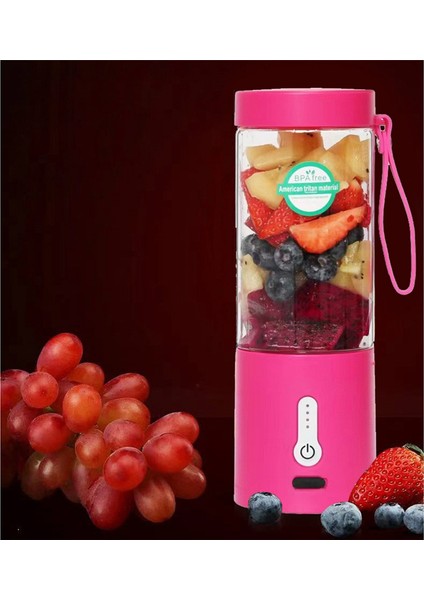 530ML Elektrikli Meyve Sıkacağı Taşınabilir Smoothie Blender USB Şarj Edilebilir Taşınabilir Meyve Mikser Makinesi Mini Meyve Sıkacağı Blender-A (Yurt Dışından)