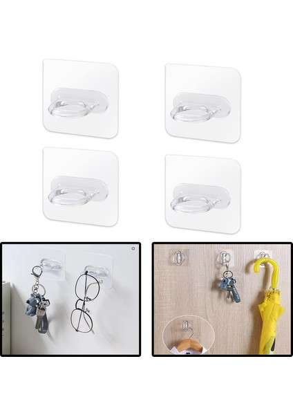 Yapışkanlı Yüzük Stili Eşya Tutucu Banyo Mutfak Vb. Ürün Askılığı - AL4759 4 Adet