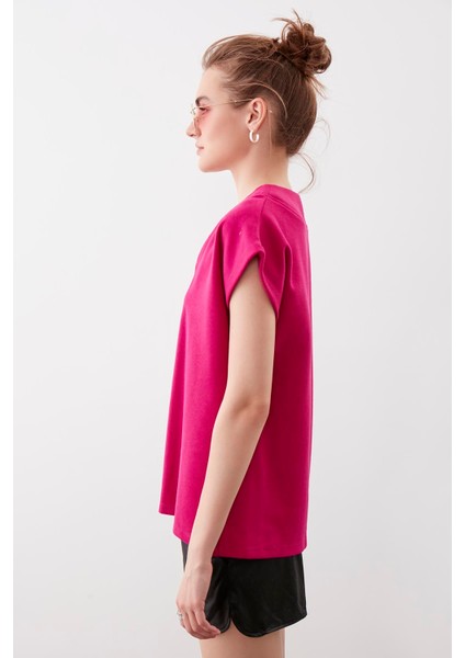 V Yaka Düşük Kol Örme Sweat fırsatları