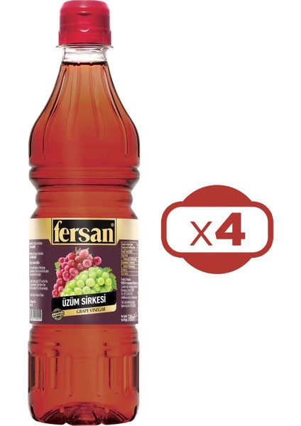 Üzüm Sirkesi 500 ml Pet x 4 Adet