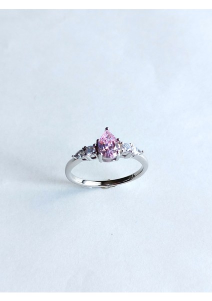 Gümüş Özelpembe Tek Taş Çiçek Tasarım Kadın Yüzük Öğretmenler Günü Hediye No 16 fiyatları