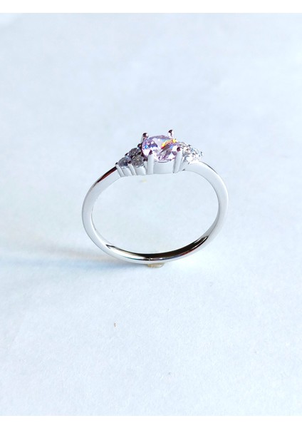 Gümüş Özelpembe Tek Taş Çiçek Tasarım Kadın Yüzük Öğretmenler Günü Hediye No 17 fiyatları