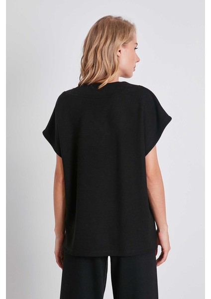 V Yaka Düşük Kol Örme Sweat fiyatları