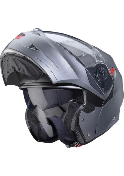 Duke x Çeneden Açılır Kask Pinlock (Gun Metal)