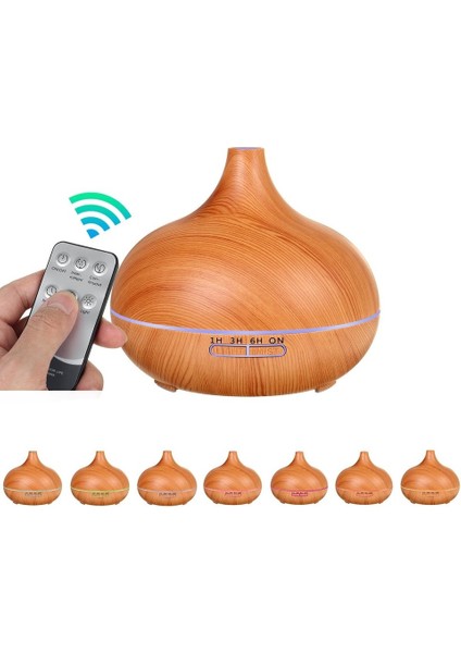 Uzaktan Kumandalı 550ml Aroma Difüzörü Ultrasonik Hava Nemlendirici Buhar Makinesi 7 Renk Led modelleri